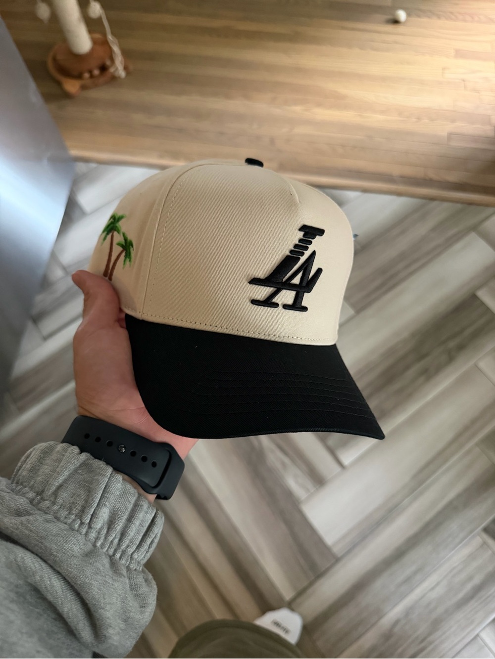 Los Angeles Dodgers/Lakers combo cream/black A-frame hat